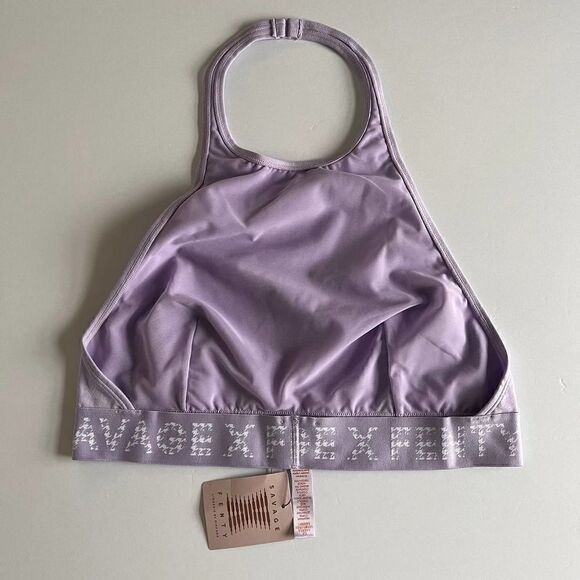 NWT Savage X Fenty Rihanna Brand Lavender Unlined Halter Top Bra Size X-Large - Picture 4 of 4